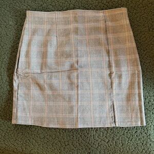 Brown Plaid Mini Skirt